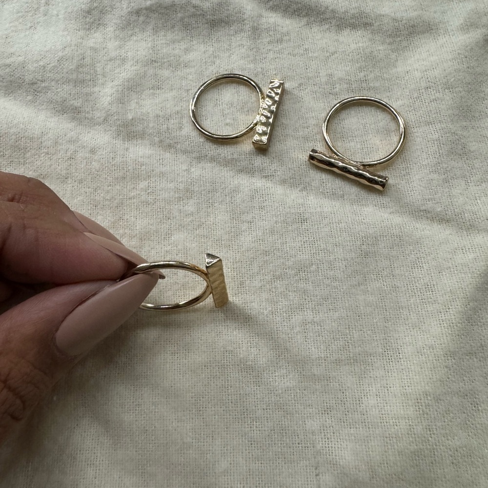 Gold Bar Rings - Picture 6 of 9